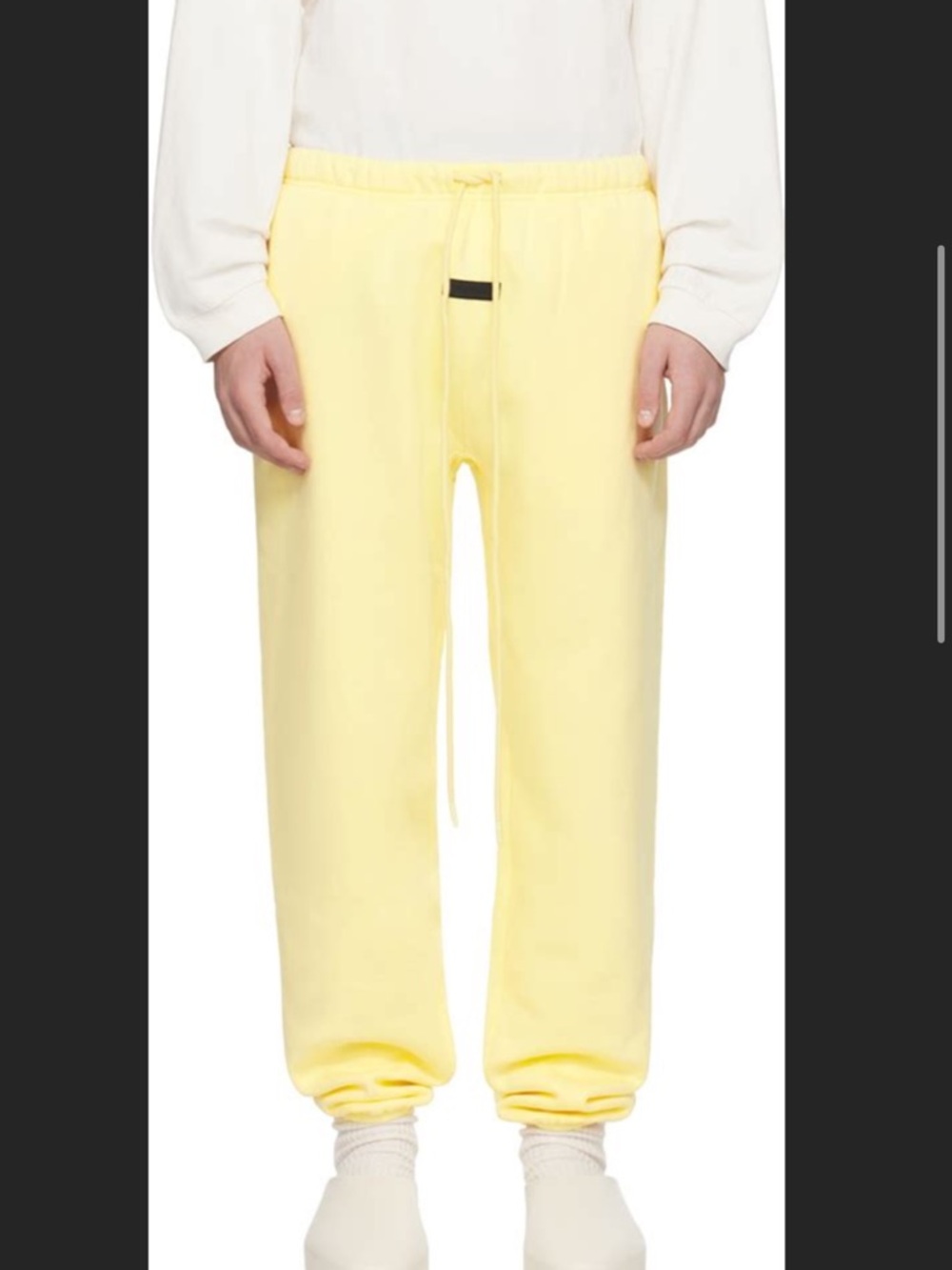 Essentials Cream Fleece-Lined Sweatpants
